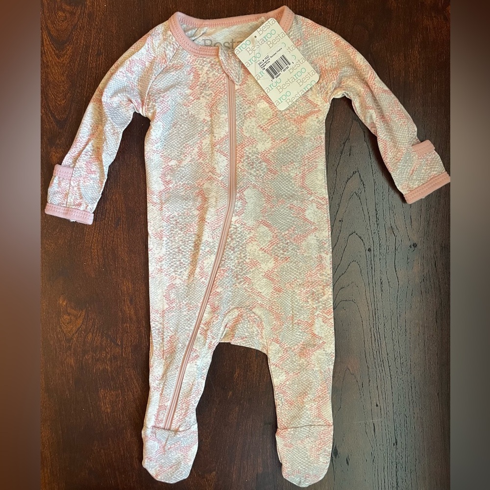 NWT Bestaroo Footie Modal Pink Snakeskin Newborn